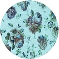 thumbnail image 1 of Ahgly Company Tapis d'Intérieur Lavables en Machine, Ronds, Transitionnels, Verts, 8' Ronds, 1 of 7