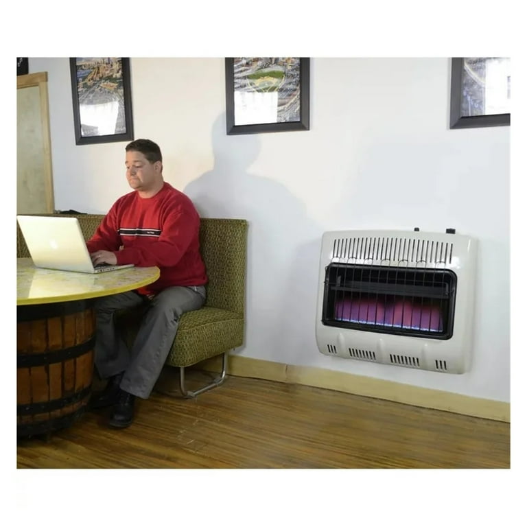 30,000 BTU Vent Free Blue Flame Propane Heater In White ,Safety 30,000 BTU Vent Free Blue Flame Propane Heater In White ,Safety
