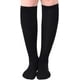 thumbnail image 2 of Calcetines de algodón Calcetines de fútbol Calcetines deportivos Color sólido, Calcetines de tubo casuales hasta la rodilla para mujer 3 pares, Negro, 2 of 5