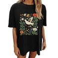 thumbnail image 2 of Njoeus Summer Outfits for Women Hawaiian Shirts for Women Oversized Tshirts for Women Summer Floral Printed T Shirt Cute Flower Graphic Tees for Women Girls Loose Fitted Crew Neck Short Sleeve Casual, 2 of 5