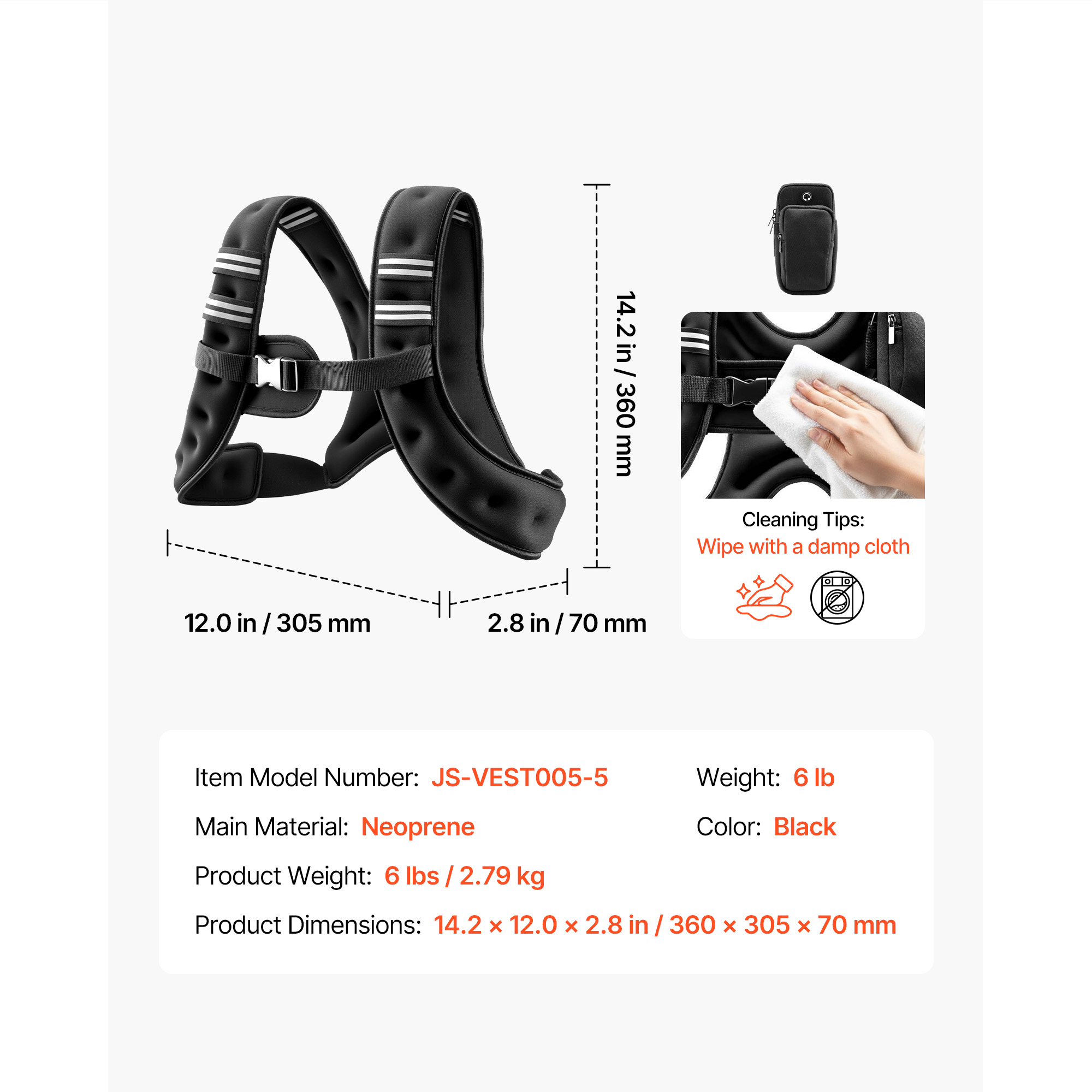 KFFKFF 6 lb Adjustable Weighted Vest photo 7