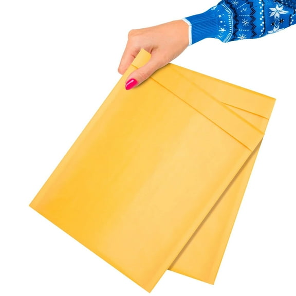 Kraft Bubble Mailer Yellow Self Seal Tear Resistant Paper Shipping Envelopes 200 pack, 9.5 x 13 in