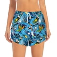 thumbnail image 2 of Rateoe snow board blue Printed 2 in 1 Women's Workout Shorts for Athletic Gym Running Shorts with Phone Pockets-X-Large, 2 of 7