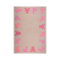 Kid Essentials - Infants & Toddlers Frisky Friends, 7'8" x 10'9", Pink