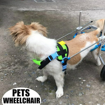 Aluminum Cart Pet/Dog Wheelchair Traction Rope Handicapped Cat Dogs Hind Legs Doggie Puppy Walk Height/Length/Width Adjustable