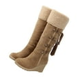 thumbnail image 7 of SOPOTUTU Women's Brown Snow Boots, High Winter Boots, Warm and Stylish, 1 Pair, 7 of 7