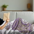 thumbnail image 3 of Peacock Mandala Soft Flannel Fleece Throw Blanket, Ornamental Design of Detailed Hand-drawn Peafowl Illustration, Cozy Plush for Indoor and Outdoor Use, 60" x 80", Multicolor, by Ambesonne, 3 of 5