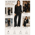 thumbnail image 5 of DOKOTOO Sweatsuits for Women 2 Piece Outfits Oversized Casual V Neck Sweatshirt with Wide Leg Sweatpants Tracksuit Jogger Set, 5 of 11