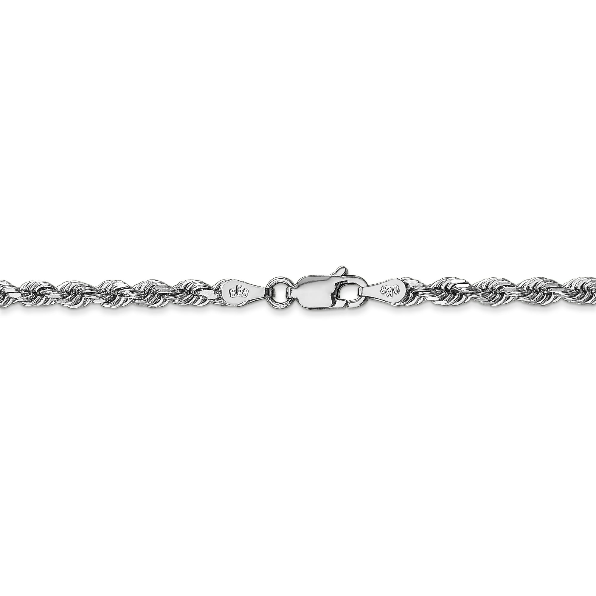 10k White Gold 3.35mm D/C Quadruple Rope Chain (Weight: 17.75 Grams,  Length: 24 Inches) - Walmart.ca