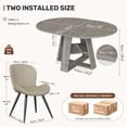 thumbnail image 3 of Hawsaiy Extendable Round to Oval Dining Table Set for 4–6, Space-Saving Wooden Table with Hidden Storage, Expandable Dining Table with Upholstered Chairs(Gray Table+4 Beige Chairs), 3 of 10