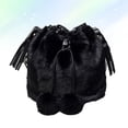 thumbnail image 2 of Narrster Black Handbag Fashion Fluffy Shoulder Bag Pompon Bucket Bag Creative Crossbody Drawstring Bag for Girls Lady Woman, 2 of 10