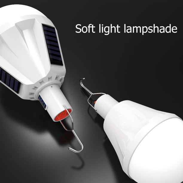 Linterna Portátil Lámpara Luces LED solares para tienda de campaña recargables por USB con gancho iluminación para viajes al aire libre