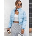 thumbnail image 3 of Women' s Cropped Quilted Puffer Jacket Outerwear Coats, 3 of 9