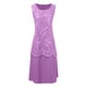thumbnail image 5 of Conjunto de dos piezas de vestido informal bordado para mujer: vestido de cuello redondo con chaqueta de chifón tipo chal, poliéster, tallas M-XXXL, versátil para combinar en primavera/otoño, 5 of 6
