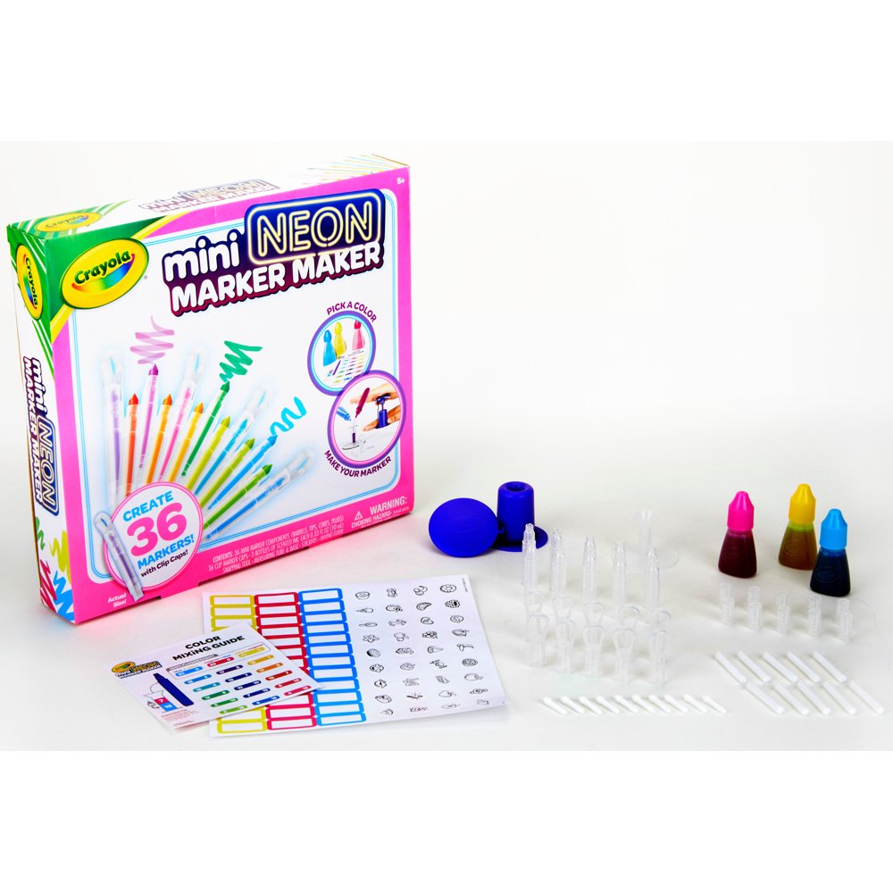 Crayola Mini Neon Marker Maker, 36 Scented Markers, Gift for Kids, Ages