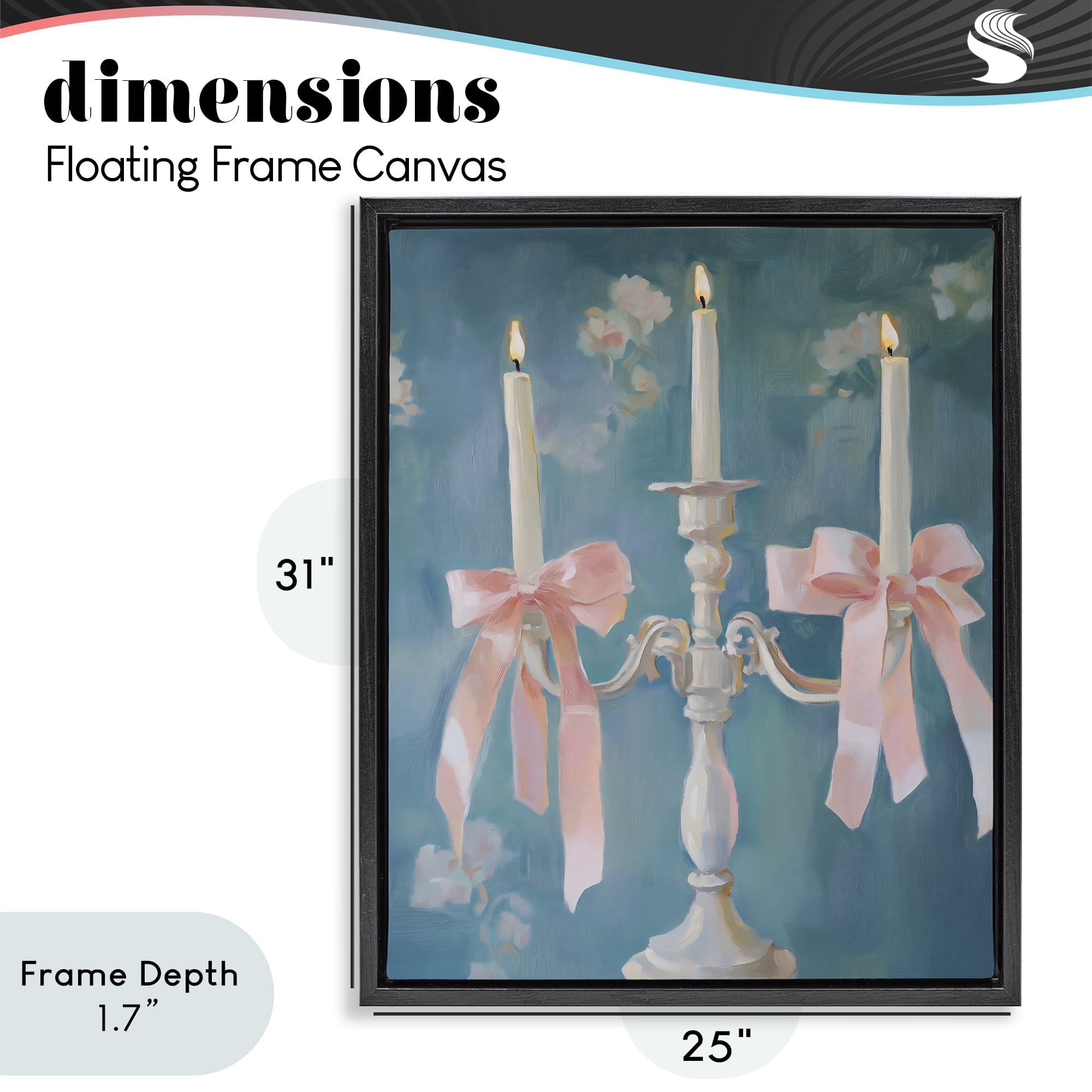 Stupell Industries Elegant Coquette Candelabra Black Framed Floater Canvas Wall Art, design by The Prints Vibe