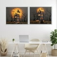 thumbnail image 2 of Stupell Industries Haunted Houses with Moon 2 Piece Gray Framed Giclee Art Set design by Nicole Tamarin, 24 x 30, 2 of 8
