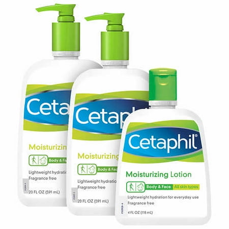 - Cetaphil Moisture Lotion 2-pack, 20 fl oz + 4 fl oz Bonus