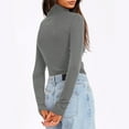 thumbnail image 4 of purcolt Women's Long Sleeve Shirts Casual Basic Going Out Tops Slim Fit Turtleneck Shirts, 4 of 7
