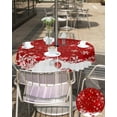 thumbnail image 5 of Outdoor Tablecloth with Umbrella Hole & Zipper, Christmas Round Tablecloth 60 Inch, Red Christmas Balls White Winter Snowflake Patio Table Cover Waterproof Table Cloth for Picnic/Party, 5 of 6