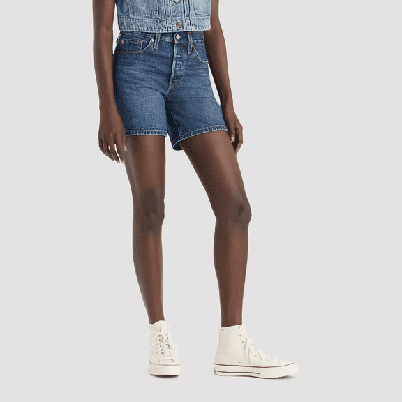 Levi's 501 Mid Thigh Women's Jean Shorts - Pleased to Meet You, 24/00