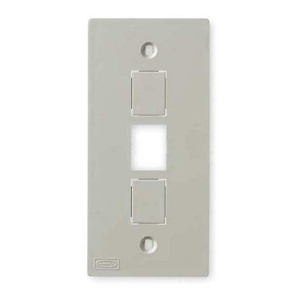 Hubbell Wiring Device-Kellems Three-Jack Faceplate, White, PVC, Plates KP2163
