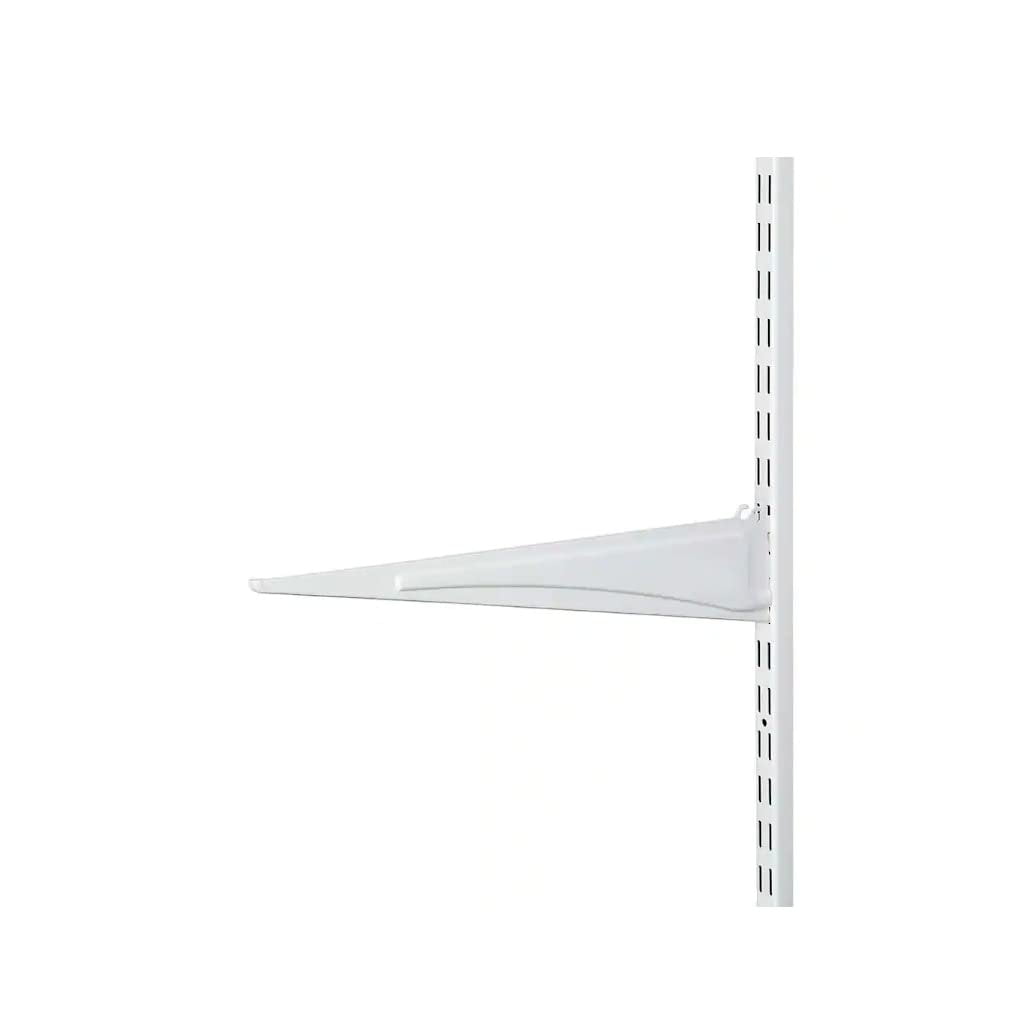 ClosetMaid 2853 ShelfTrack 12-Inch Locking Shelf Bracket, White, Quantity 6 — Home & Garage Storage, Stackable Design