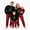 Style4:Black and Red, variant on Christmas Family Pajamas Matching Set, Letter and Leaf Print Holiday Loungewear Sleepwear PJs