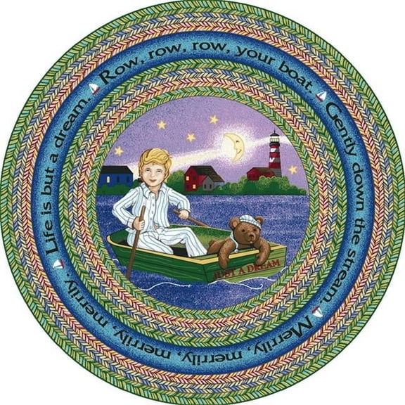 Joy Carpets Joy Carpet Row Your Boat Multi 7'7" Round