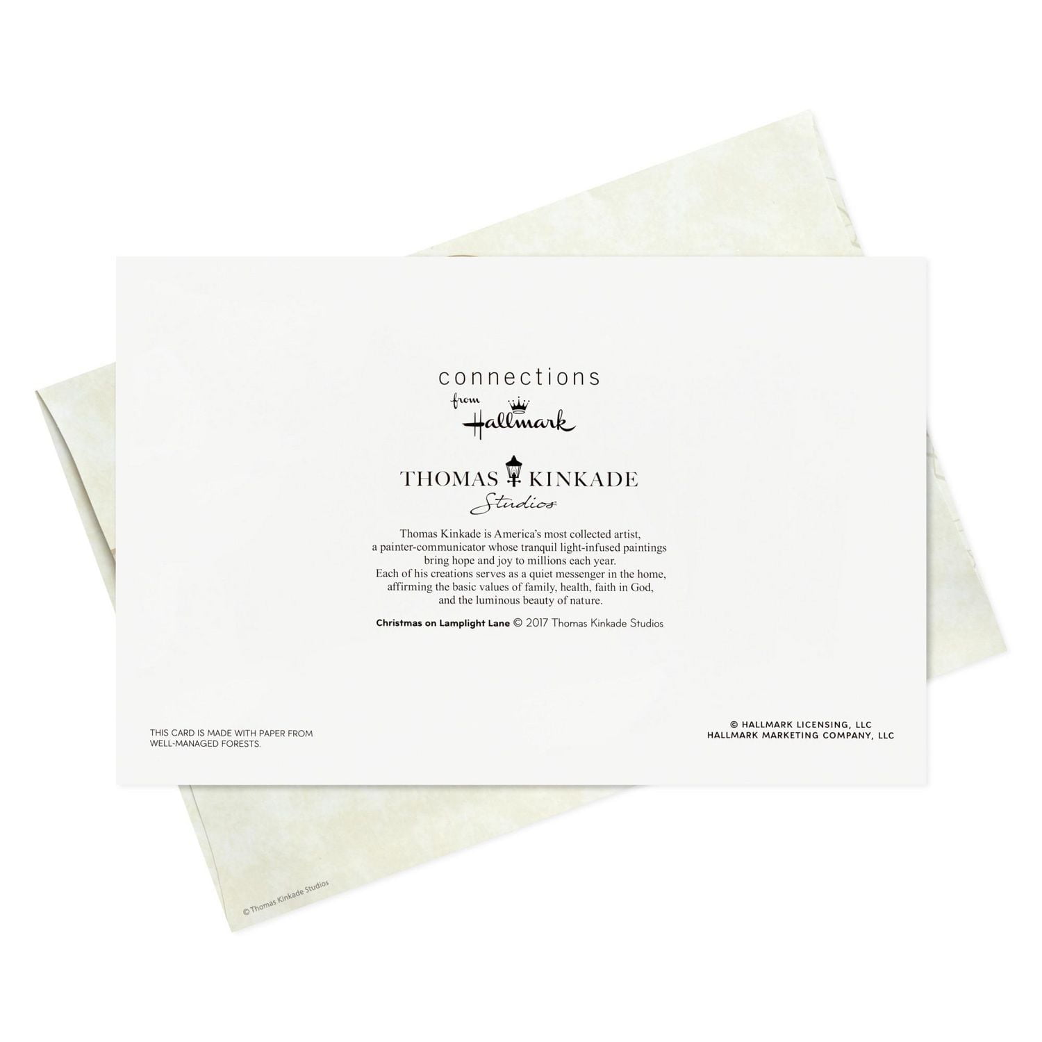 Boîte de cartes de Noël, Connections from Hallmark, « Lamplight Lane », Thomas Kinkade, paquet de 20 cartes