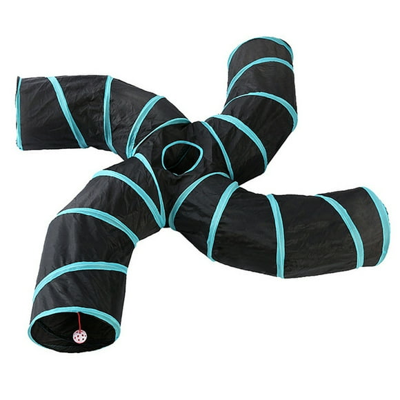 Tunnel pour Chat Tunnel pour Animaux à 4 Voies Tunnel Pliable Jouet pour Chats Chiens Lapins Animaux