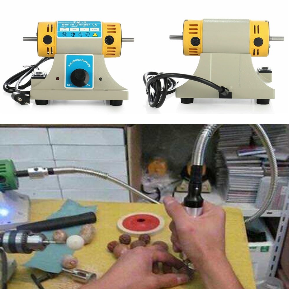 SHANNA TM-2 Jewelry Rock Polishing Buffer Machine Bench Lathe Polisher Kit Rock Tumbler Gem Tools Grinder 200W 110V