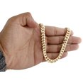 thumbnail image 4 of 10K Yellow Gold Semi Hollow 9 MM Miami Cuban Link Necklace Chain 34 inch, 4 of 5