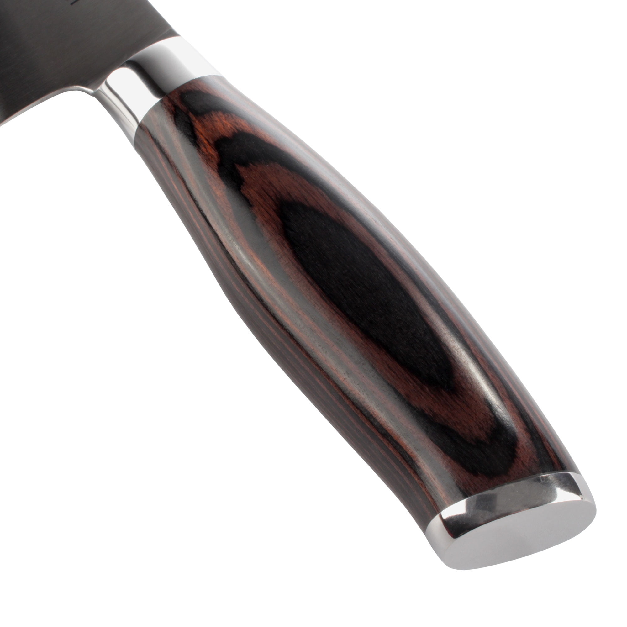 BambooMN Chef Knife - Smooth Blade Black Handle - 1 Knife