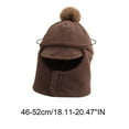 thumbnail image 3 of NAISIBABY Kids Winter Plush Hat, Thicken with Ear Flaps Solid Color Warm Cap Coffee Free Size, 3 of 3