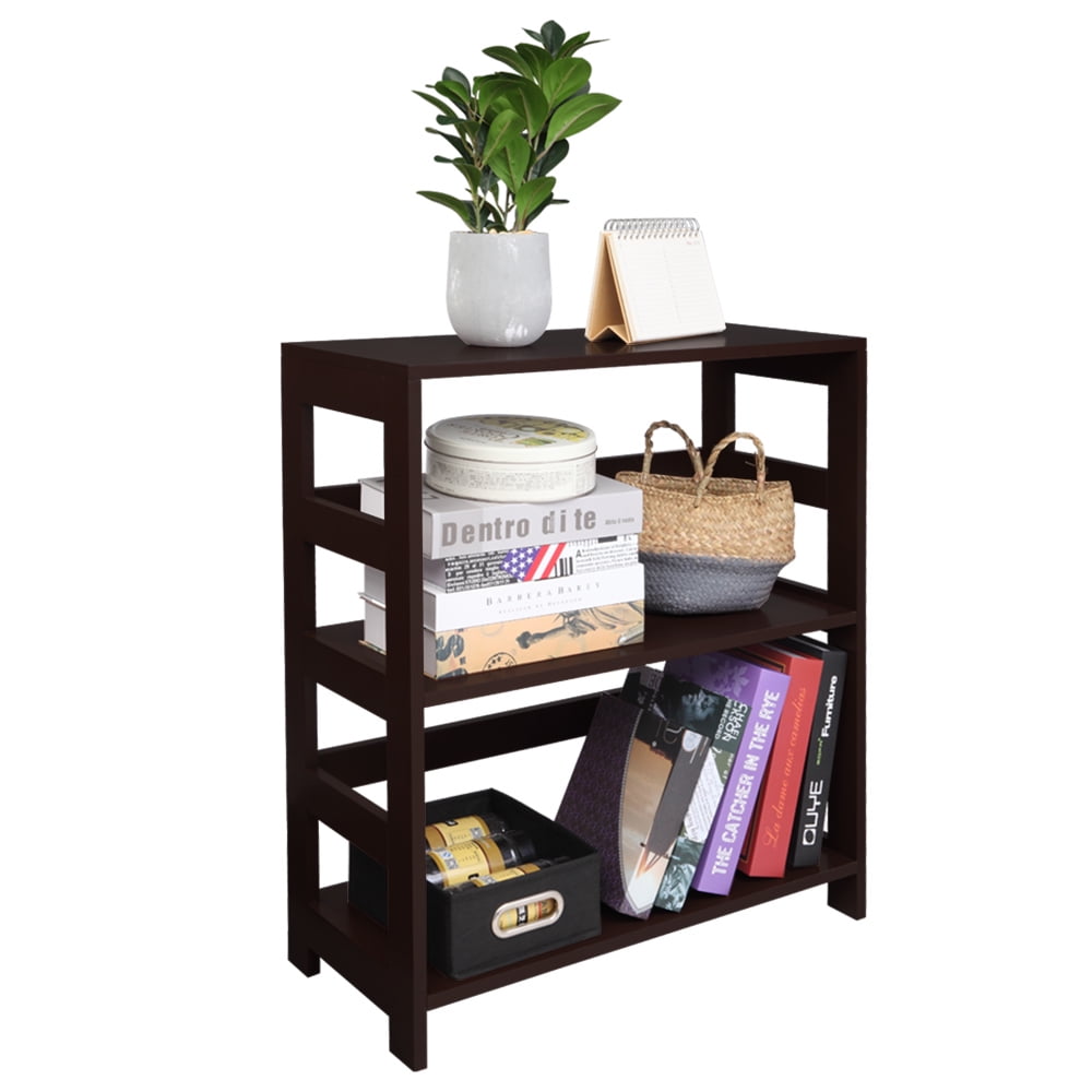 Kepooman 3-Tier Modern MDF Bookcase Shelf Storage Organizer for Home Office, Brown Kepooman 3-Tier Modern MDF Bookcase Shelf Storage Organizer for Home Office, Brown