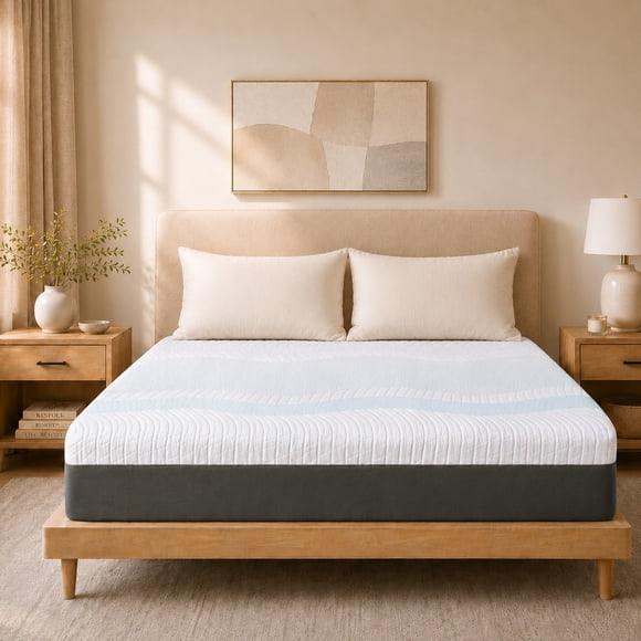 Queen Mattress, GELBIY 10" Gel Memory Foam Mattress in a Box, Pressure Relief & Medium Firm