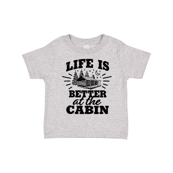 Inktastic Life is Better at the Cabin with Trees and Moon Boys or Girls Toddler T-Shirt