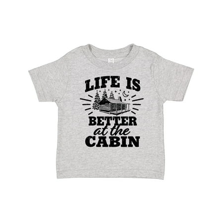 

Inktastic Life is Better at the Cabin with Trees and Moon Gift Toddler Boy or Toddler Girl T-Shirt