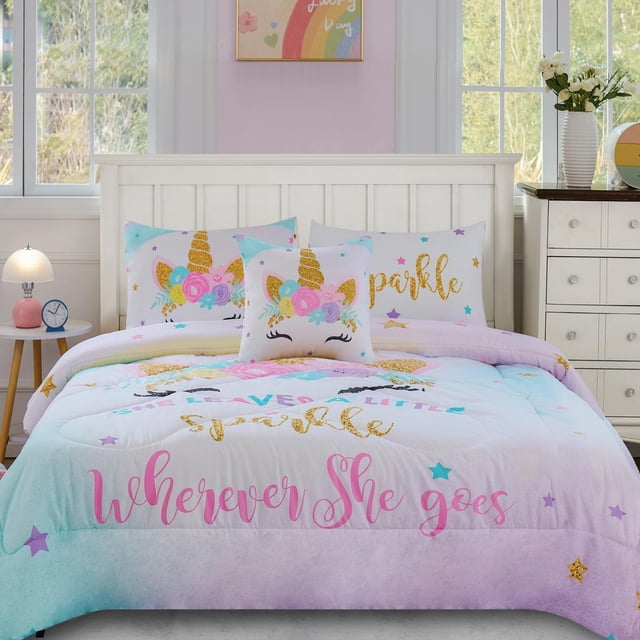 Juego de cama Cokouchyi, edredón doble, 6 piezas, para niñas