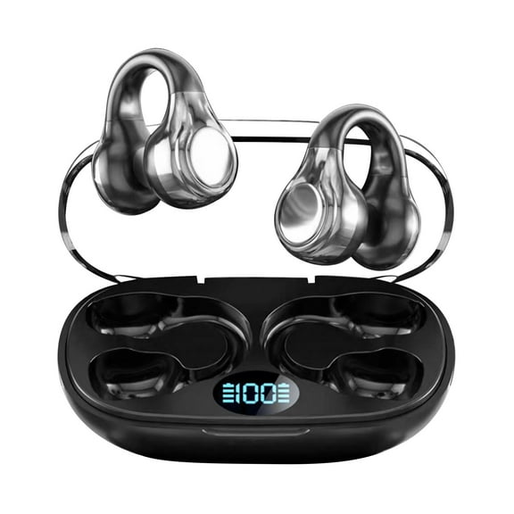 Nmdmisc Bone Conduction Bluetooth Earphones with Digital Display,Bluetooth5.3,Stereo Heavy Bass,Long Battery Life Wireless Earphones