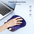 thumbnail image 3 of TECKNET BASICS Mouse Pad with Wrist Support, Ergonomic Gaming Mouse Pad for Pain Relief, Non-Slip Waterproof Desk Pad for Office, Study & Laptop, Dark Purple Galaxy, 3 of 8