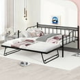 thumbnail image 2 of PAPROOS Daybed with Trundle Included, Twin Size Metal Daybed Frame with Pull out Trundle Bed, No Box Spring Needed, Black, 2 of 9
