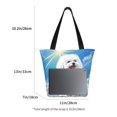 thumbnail image 3 of Hirioo Cute Cloud Bichon Frise for Women's Casual Shoulder Tote Bag Handbag For Women Work College Travel Business Shopping, 3 of 8
