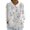 White, variant on Ruyang Womens Summer Tops Lapel Retro Striped Back Button Loose Top Casual Cotton and Linen Shirt 3/4 Sleeve Shirt Women's Short Sleeve Tops Solid Color Tops for Women