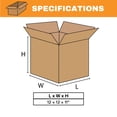 thumbnail image 5 of SSBM Kraft Corrugated Boxes ECT-32, 12 x 12 x 11", 25 per Case, 5 of 5
