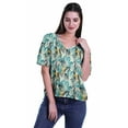 thumbnail image 2 of Moomaya Blouse d'Été Boho à Manches Courtes en Rayonne Imprimée pour Femmes, 2 of 5