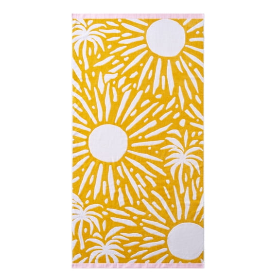 Better Homes & Gardens Cotton-Blend Beach Towel, 72 x 38 in, Sunburst