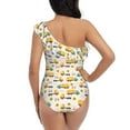 thumbnail image 5 of Zufioo Cars Print One-shoulder Ruffled One-piece Swimsuit, High Elastic Integrated Removable Chest Pad Swimsuit Suitable for Beach, Pool and Vacation-Small, 5 of 6