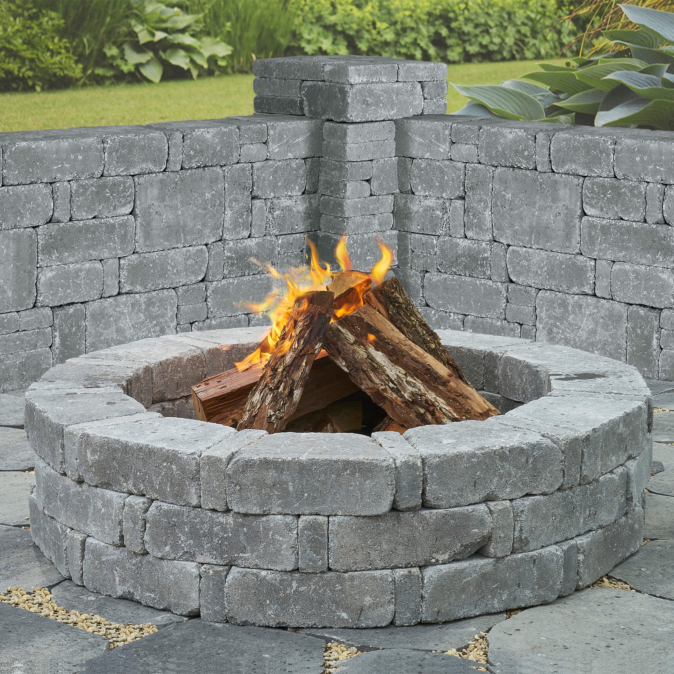 Pavestone 10.25" Rumblestone Trap Granite Blend (Charcoal/Grey) Concrete Retaining Wall